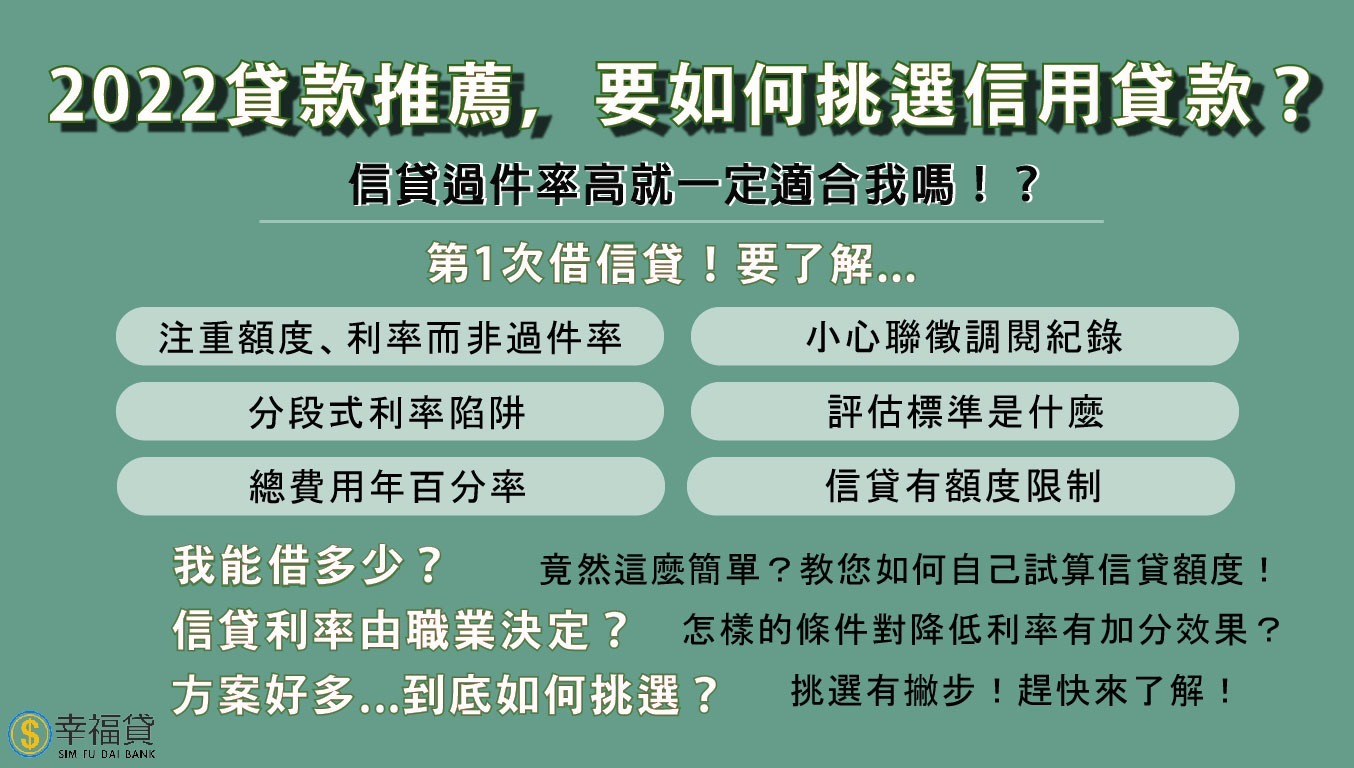2022貸款推薦，如何挑選？真的有信貸過件率高的銀行嗎？ - 幸福貸